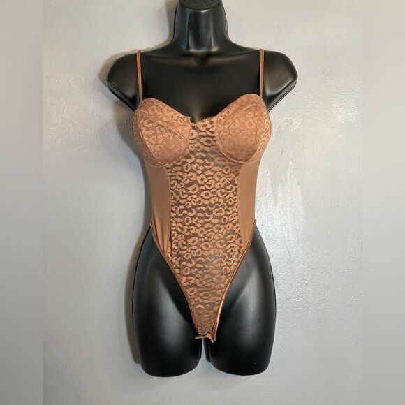 Bozzolo brown lace mesh bodysuit - Picture 1 of 7
